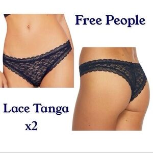 Free People Lace Tanga Panties x2